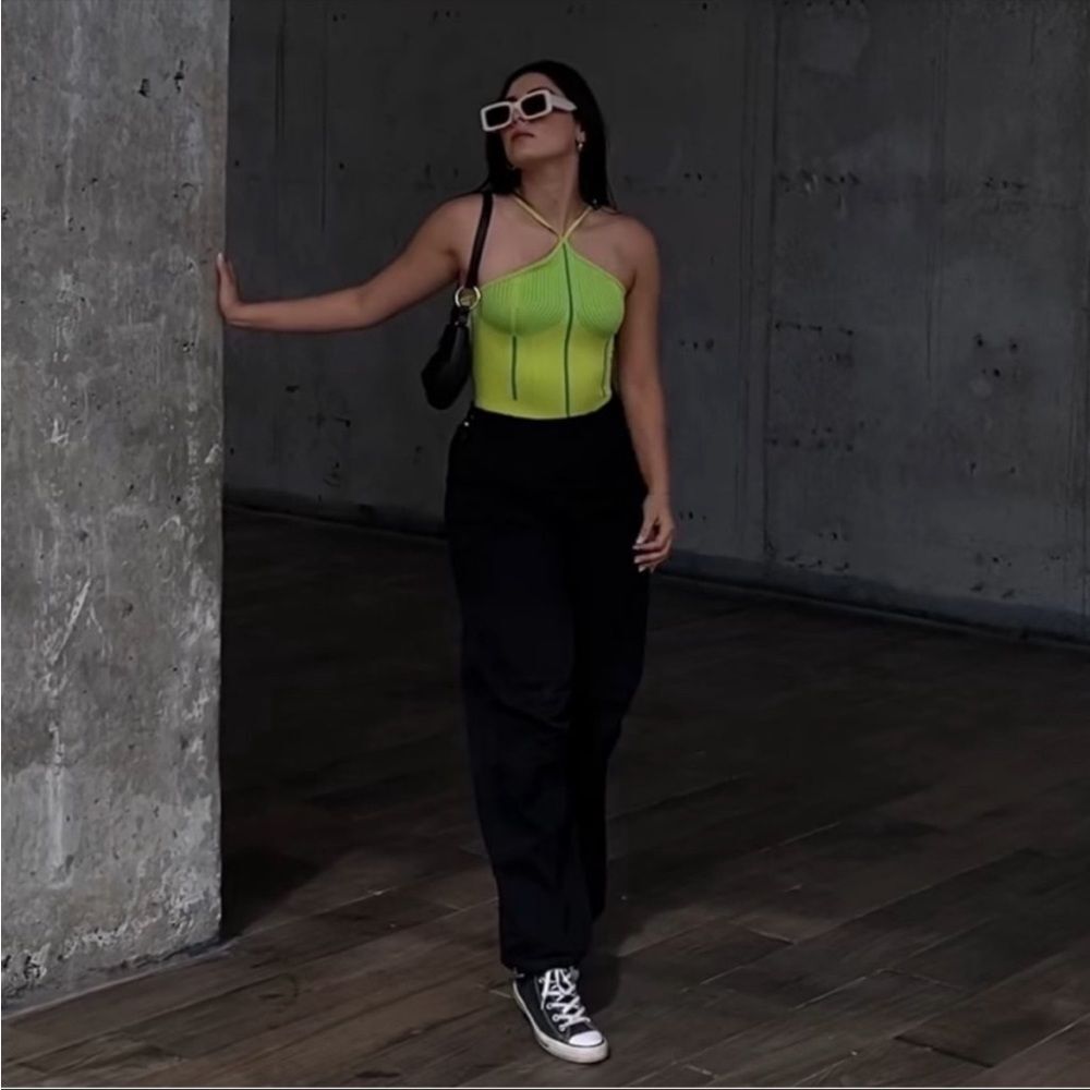 Zara Seamless Lime Green Bodysuit